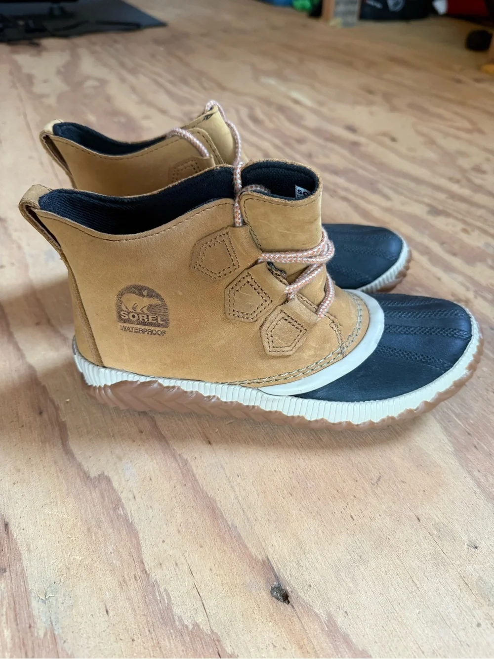 Sorel Tan and Black Waterproof Duck Boot